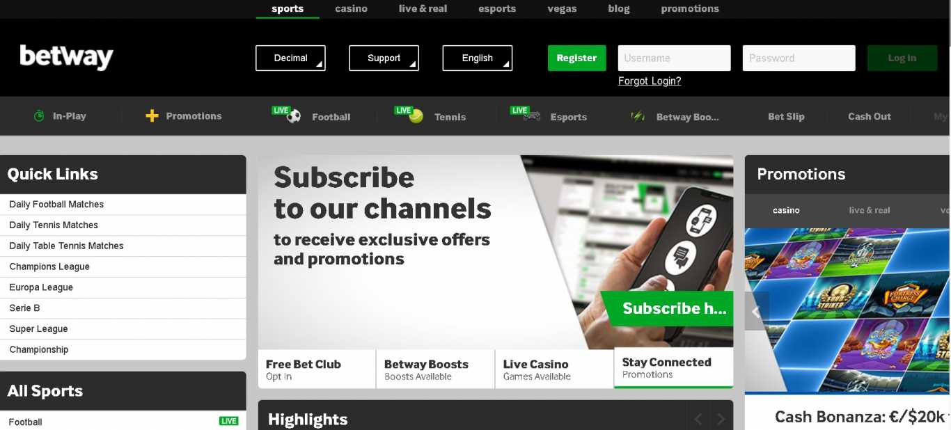 Betway sports betting